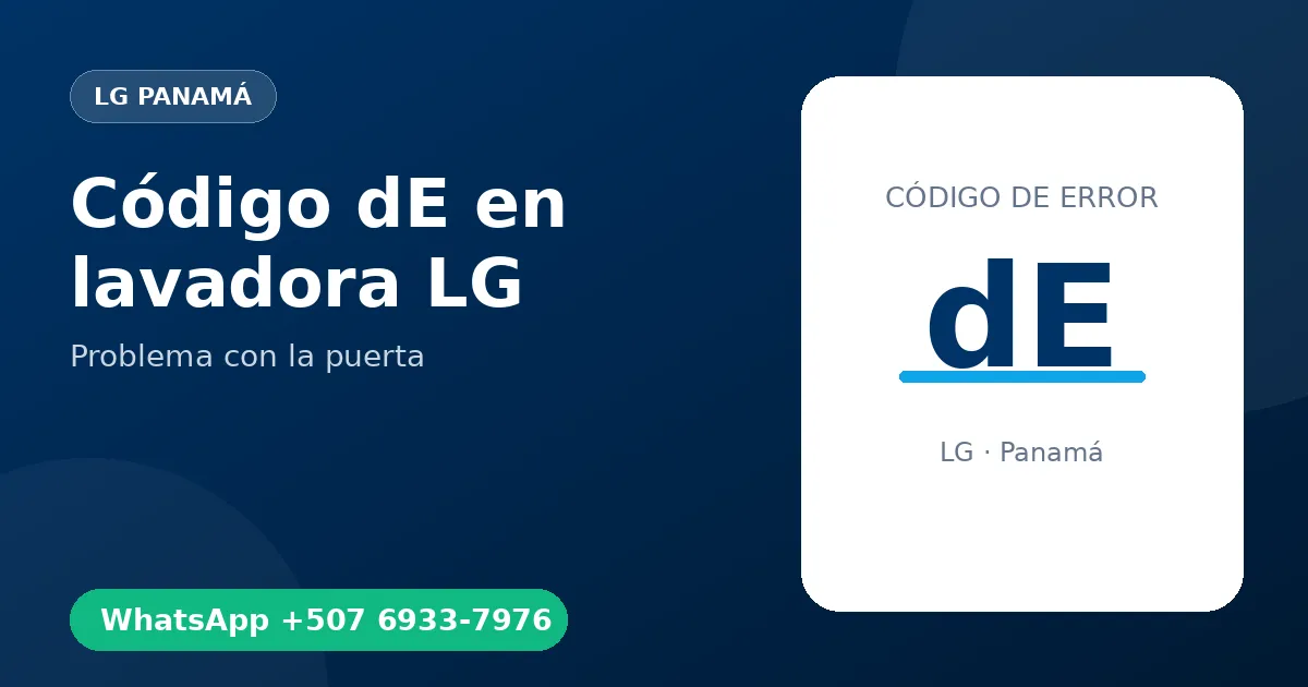 Código dE en lavadora LG
