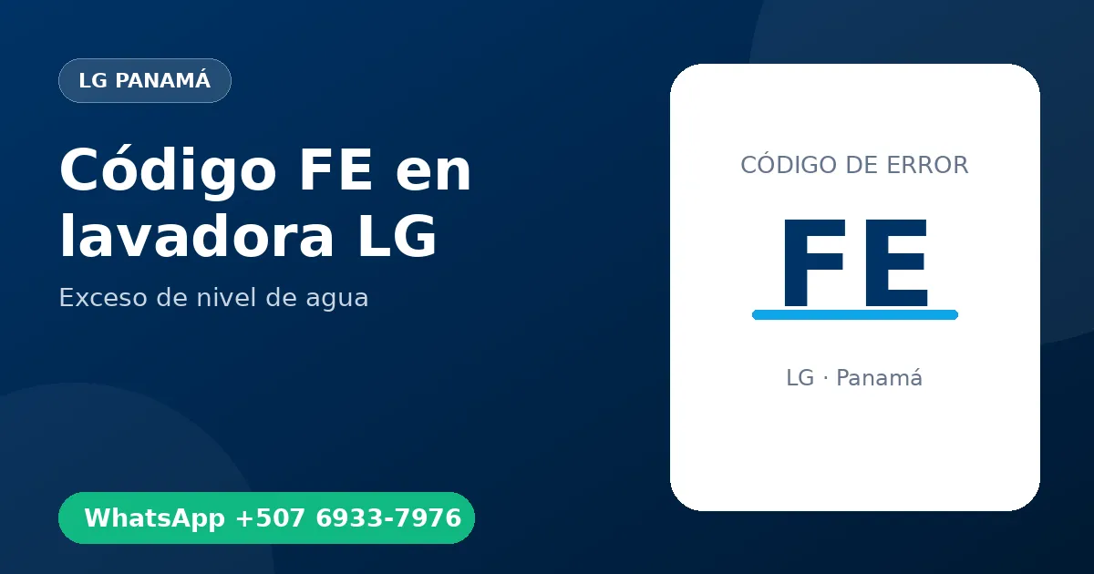 Código FE en lavadora LG