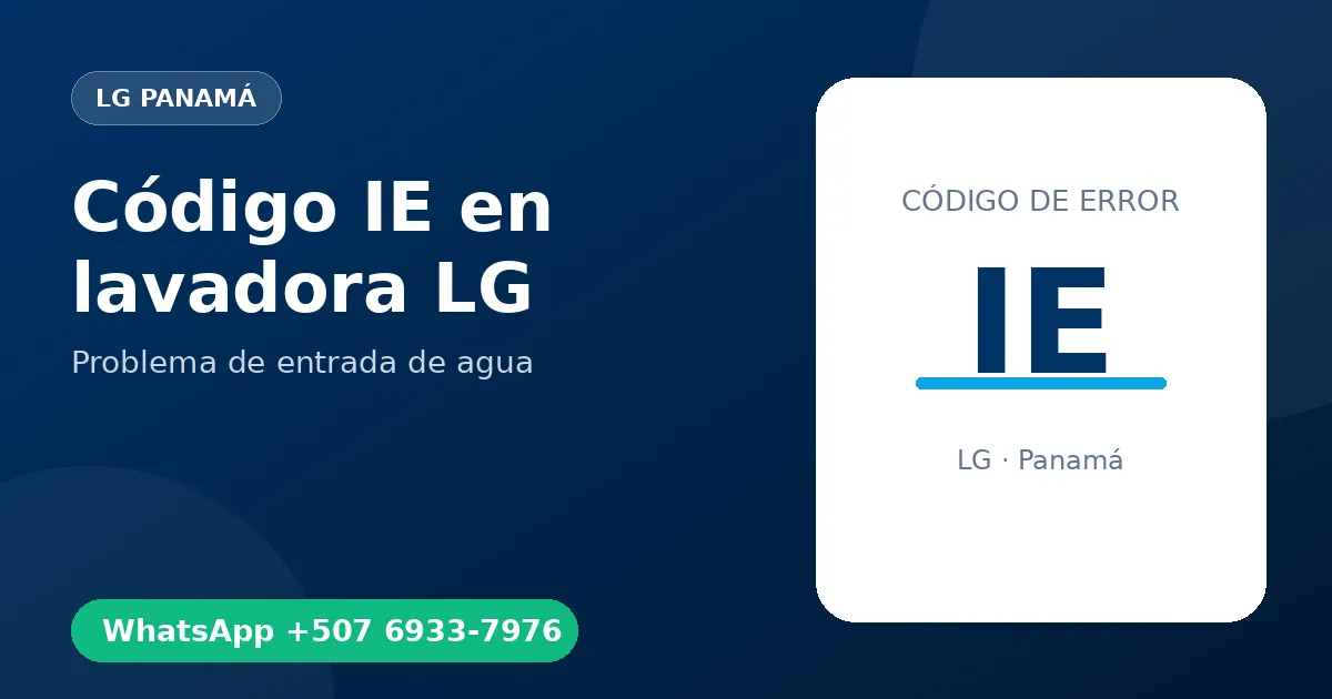 Código IE en lavadora LG
