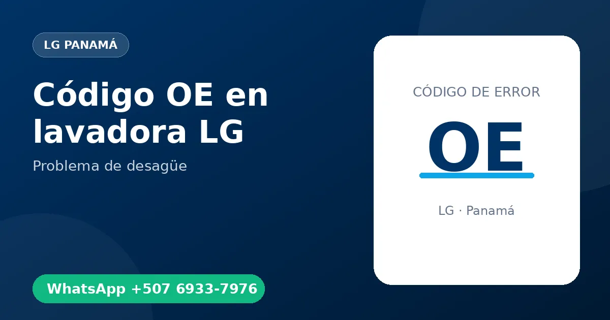 Código OE en lavadora LG