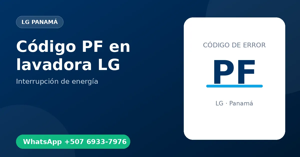 Código PF en lavadora LG