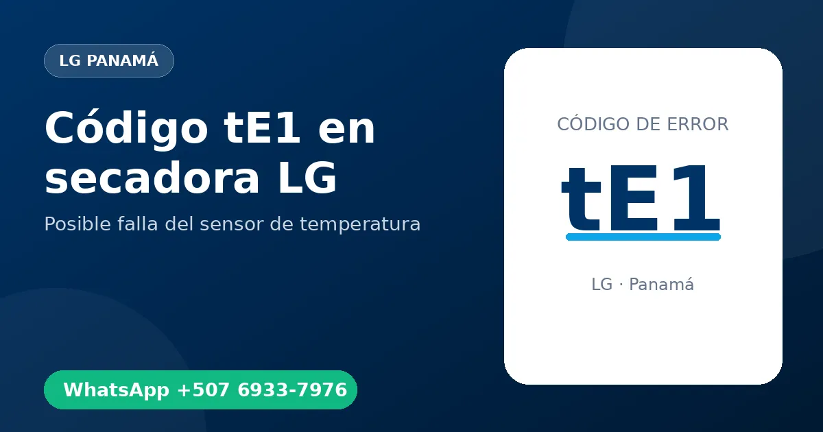 Código tE1 en secadora LG