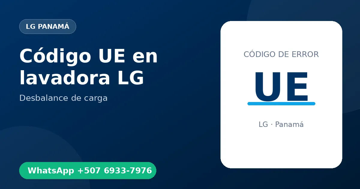 Código UE en lavadora LG