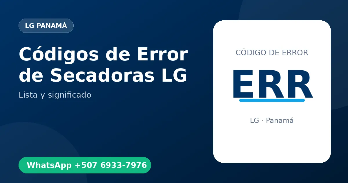 Códigos de Error de Secadoras LG