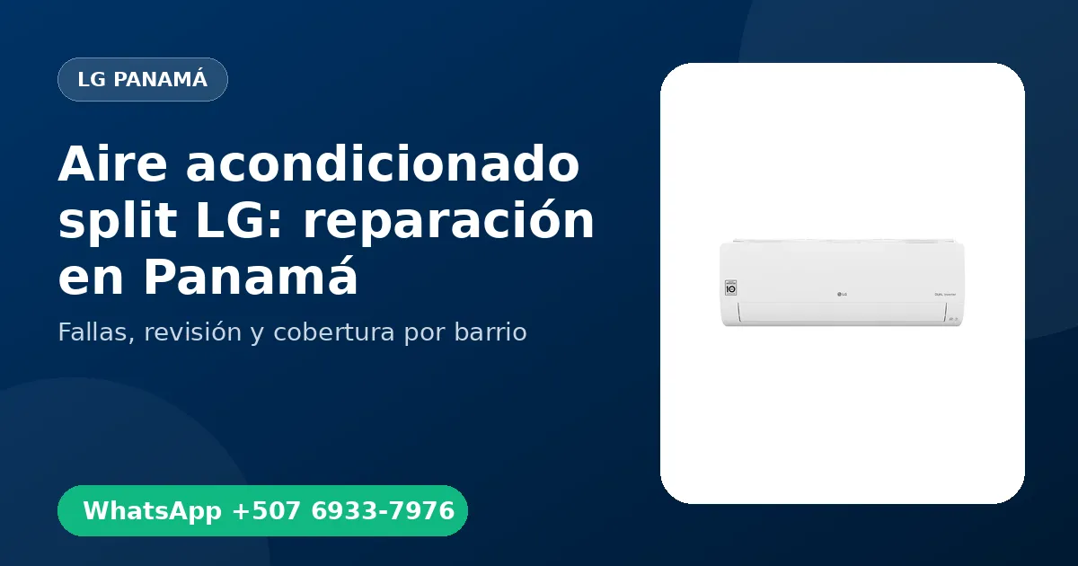 Aire acondicionado split LG: reparación en Panamá